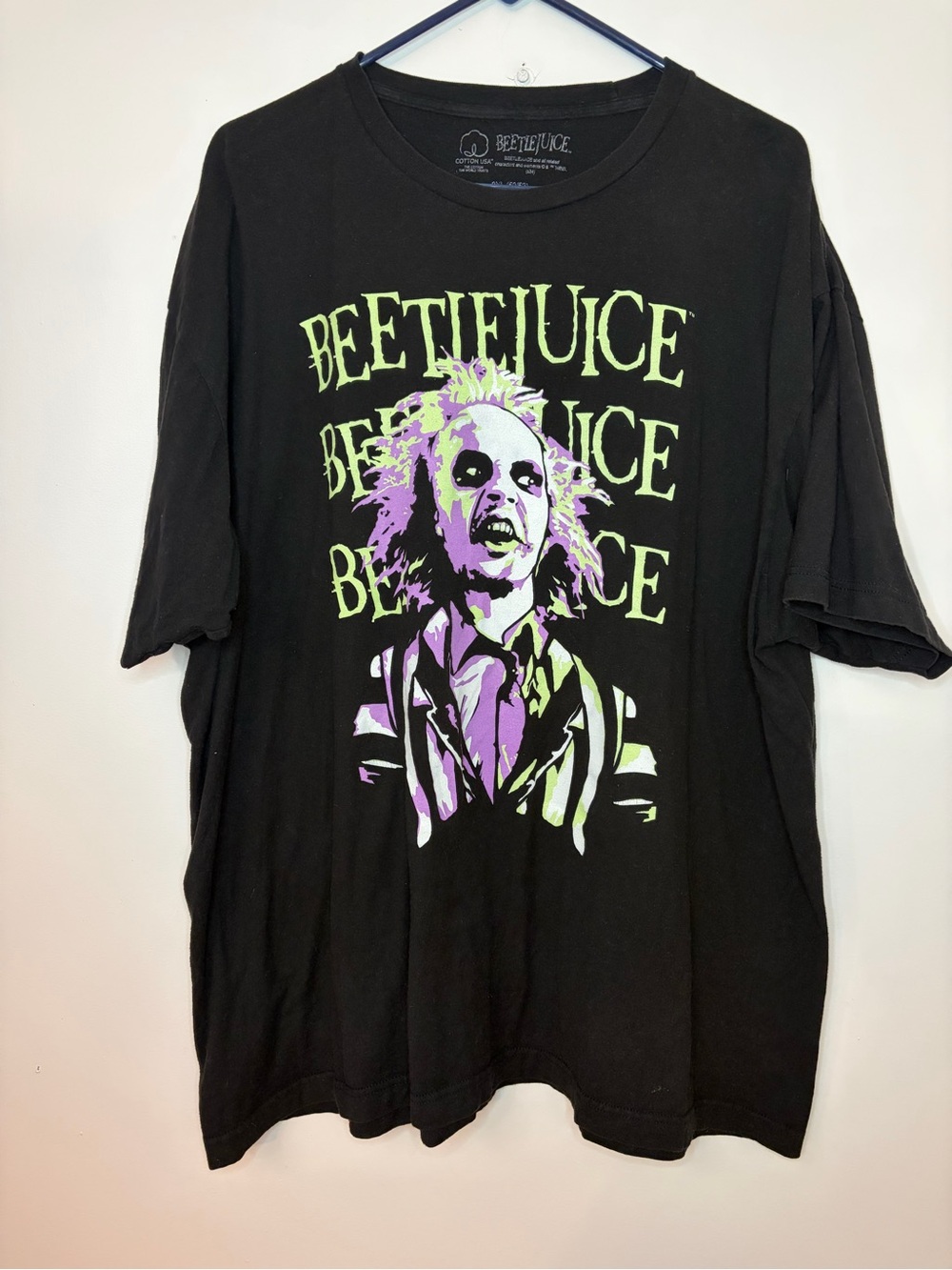 Beetlejuice Graphic Tee Men’s 2XL Black Horror Movie Shirt